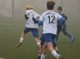 Unsere C2-Junioren (weiß) besiegen den FSV 67 Halle 3:0 (Foto: C.Mangold)