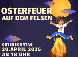 Osterfeuer 2025 auf dem Felsen